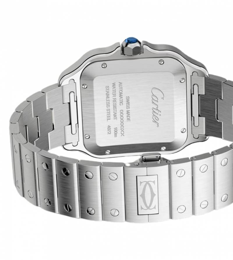 Cartiie_r Santos Automatic silver blue