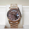 R_OLEX OYSTER PERPETUAL DAY DATE 40 BATTER COPPER - BROWN