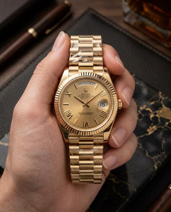 R_LEX OYSTER PERPETUAL DAY DATE 40 BATTER GOLD-GOLD
