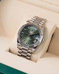 R_OLEX OYSTER PERPETUAL DAY DATE 40 BATTER Silver - GREEN