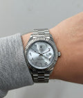 R_OLEX OYSTER PERPETUAL DAY DATE ARABIC SILVER - WHITEC