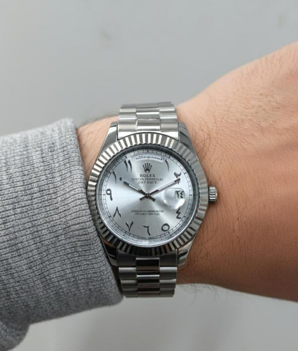 R_OLEX OYSTER PERPETUAL DAY DATE ARABIC SILVER - WHITEC