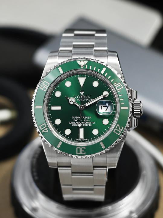 R_LEX OYSTER PERPETUAL AUTOMATIC SUBMARINE SILVER - GREEN