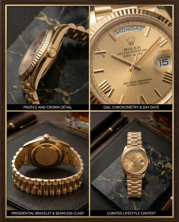 R_LEX OYSTER PERPETUAL DAY DATE 40 BATTER GOLD-GOLD