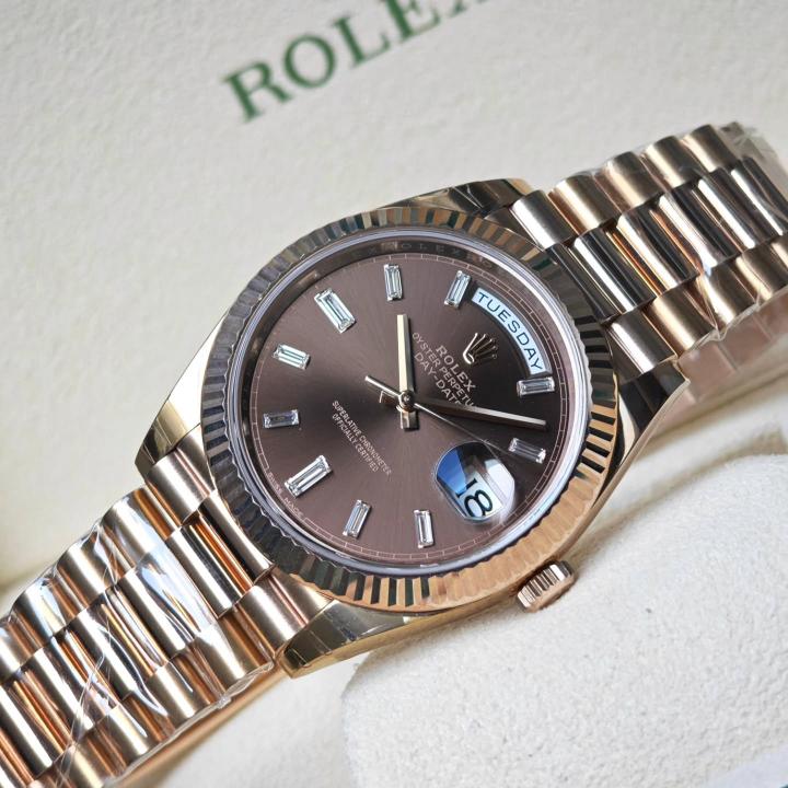 R_OLEX OYSTER PERPETUAL DAY DATE 40 BATTER COPPER - BROWN