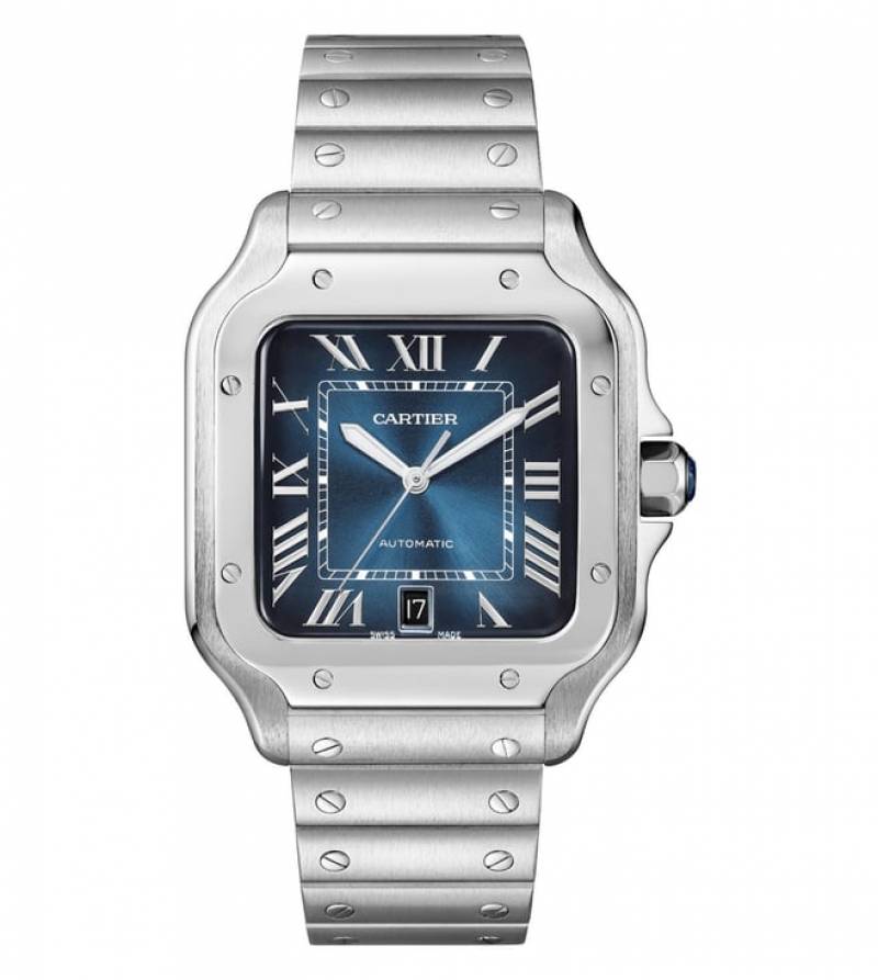 Cartiie_r Santos Automatic silver blue