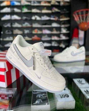 NIKEE airforce 1 07 low keep fresh beige LIGHT GREY silver sale