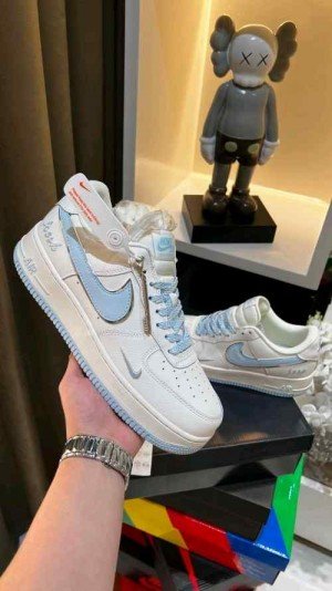 nikee airforce 1 07 low keep fresh beige blue silver sale